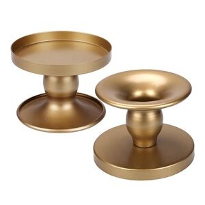 Set of 5 Reversible Gold Candle Holders